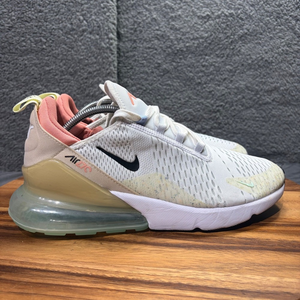 Nike Air Max 270 Mens 11.5 White Sea Glass Arctic Orange DQ7642-100 Sneakers